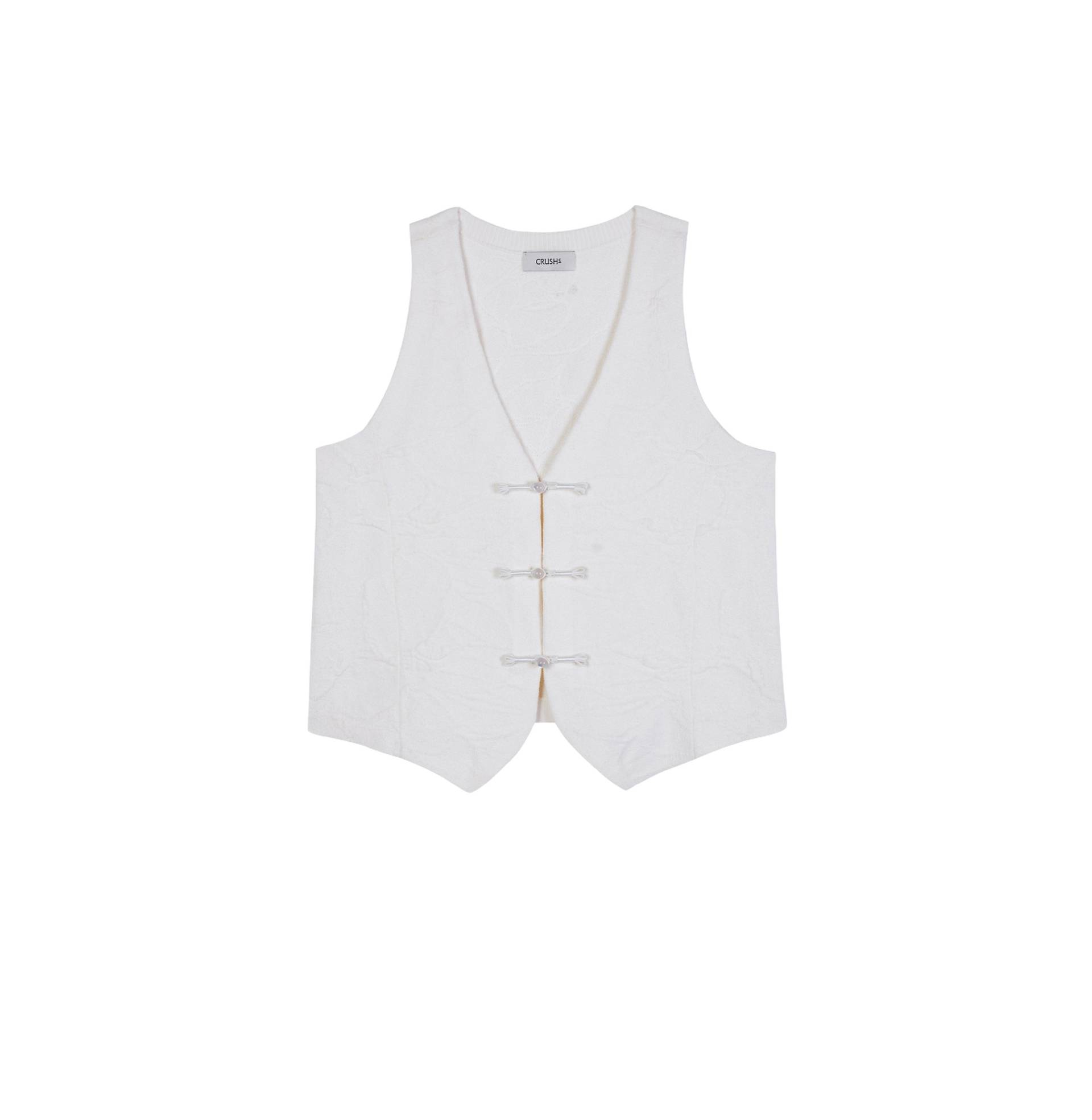CHINESE STYLE FLORAL TEXTURED WAISTCOAT - White - L - CRUSH Collection - Vests CHINESE STYLE FLORAL TEXTURED WAISTCOAT - White - L - CRUSH Collection - Vests von CRUSH Collection
