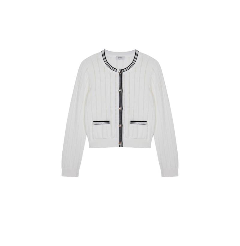 CRUSH Collection | COLORBLOCKED CARDIGAN | Women's White Cardigans von CRUSH Collection
