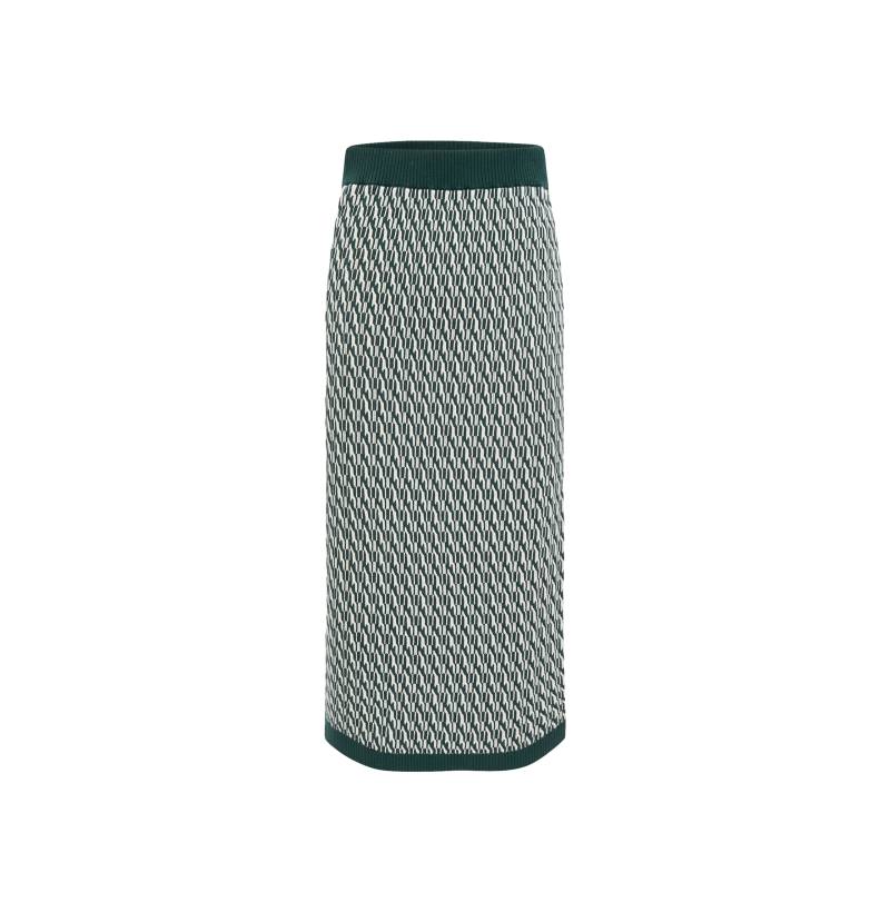 CRUSH Collection | COTTON AND CASHMERE TWO-TONE SKIRT | Women's Green Midi skirts von CRUSH Collection