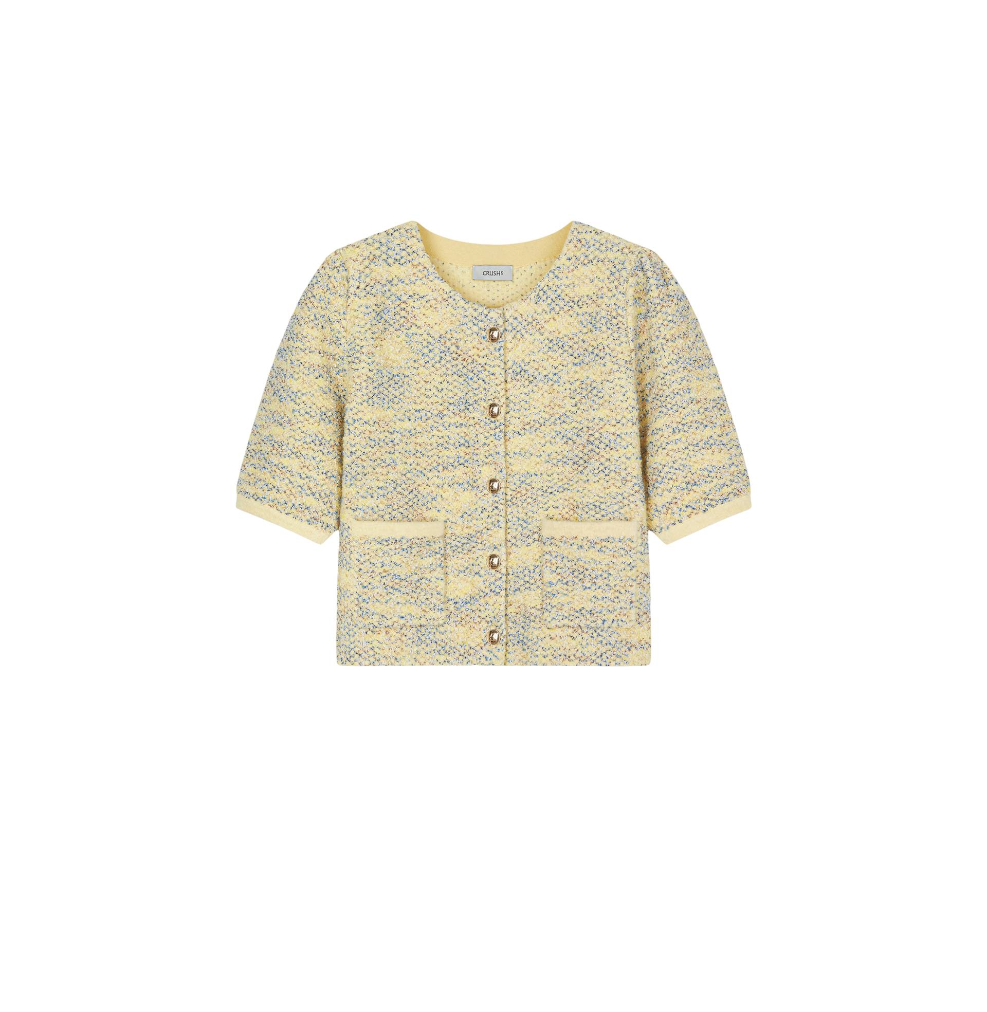 FANCY BOUCLÉ SHORT-SLEEVED JACKET - Yellow - S - CRUSH Collection - Cardigans FANCY BOUCLÉ SHORT-SLEEVED JACKET - Yellow - S - CRUSH Collection - Cardigans von CRUSH Collection