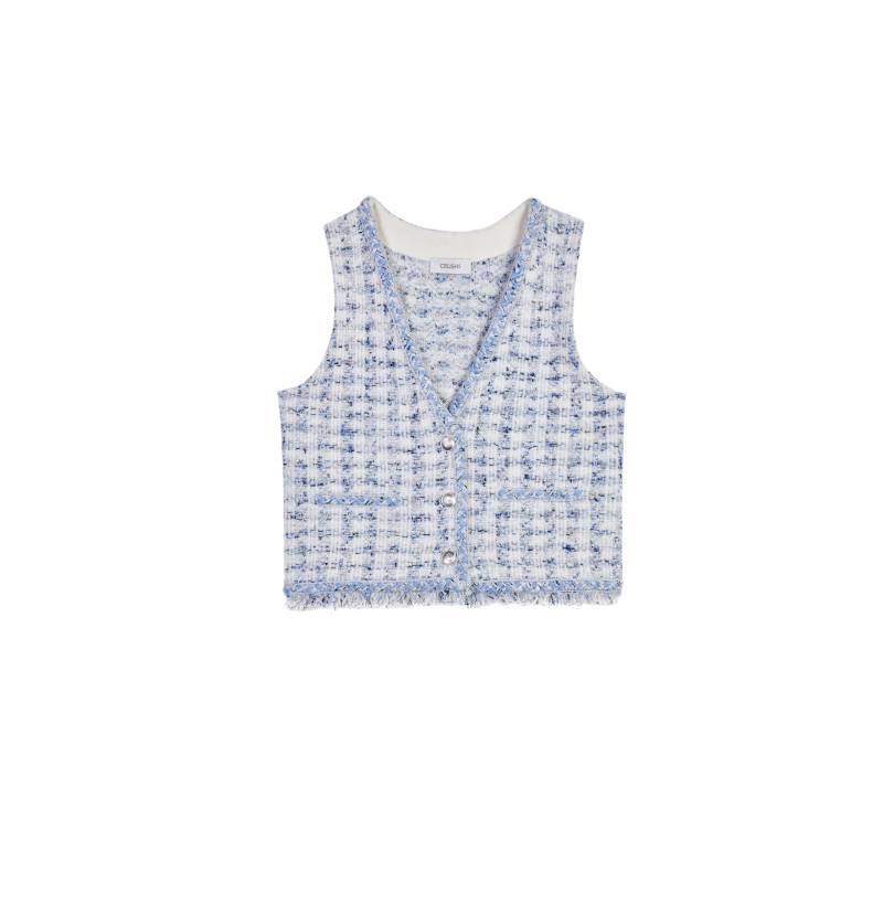 CRUSH Collection | HOUNDSTOOTH V-NECK VEST | Women's Vests von CRUSH Collection
