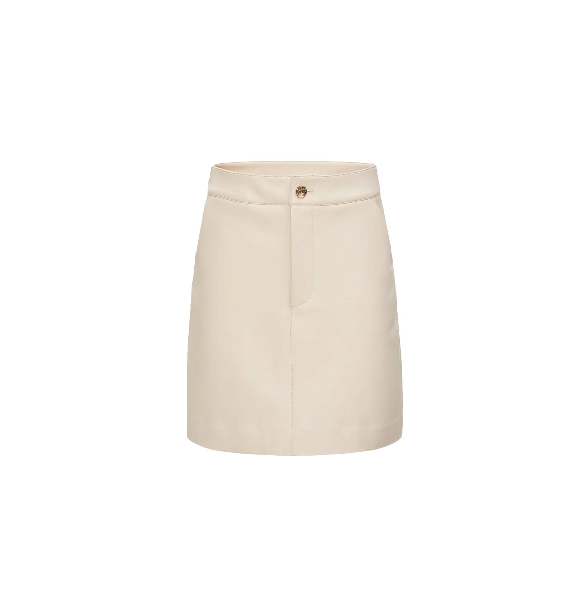 LAMBSKIN LEATHER SKIRT WITH METAL BUTTONS - Brown - M - CRUSH Collection - Mini skirts von CRUSH Collection