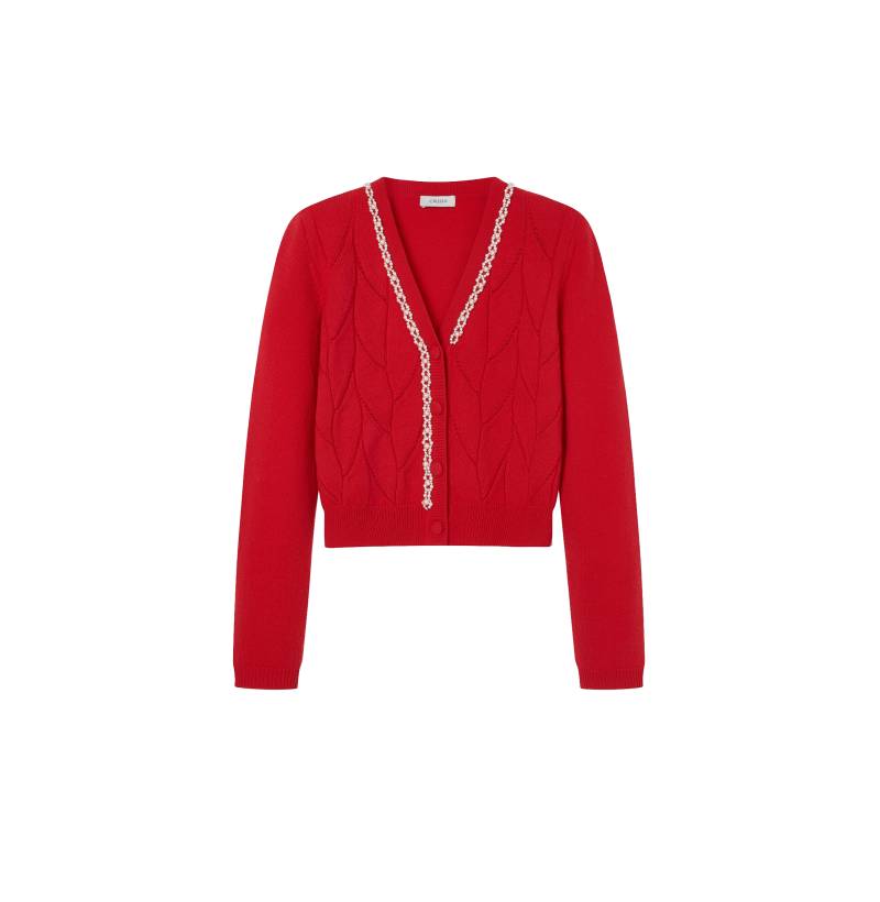 CRUSH Collection | LEAF POINTELLE BEADED CARDIGAN | Women's Cardigans von CRUSH Collection