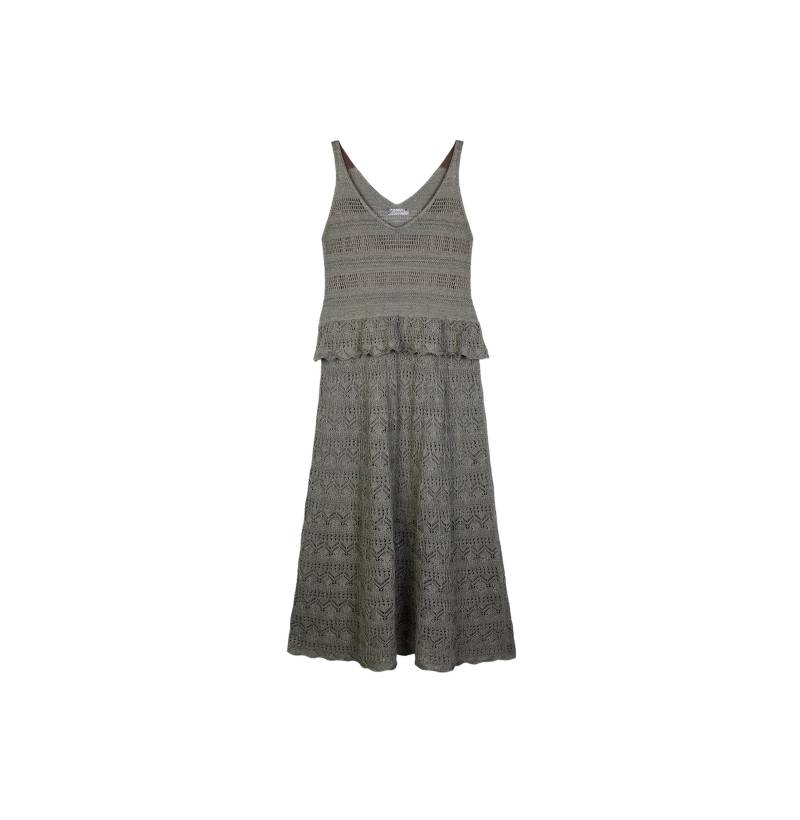 CRUSH Collection | LINEN SEQUINED POINTELLE DRESS | Women's Sage Green Midi dresses von CRUSH Collection