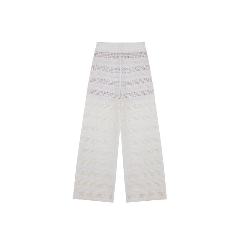 CRUSH Collection | LINEN SEQUINED POINTELLE TROUSERS | Women's White Straight leg pants von CRUSH Collection