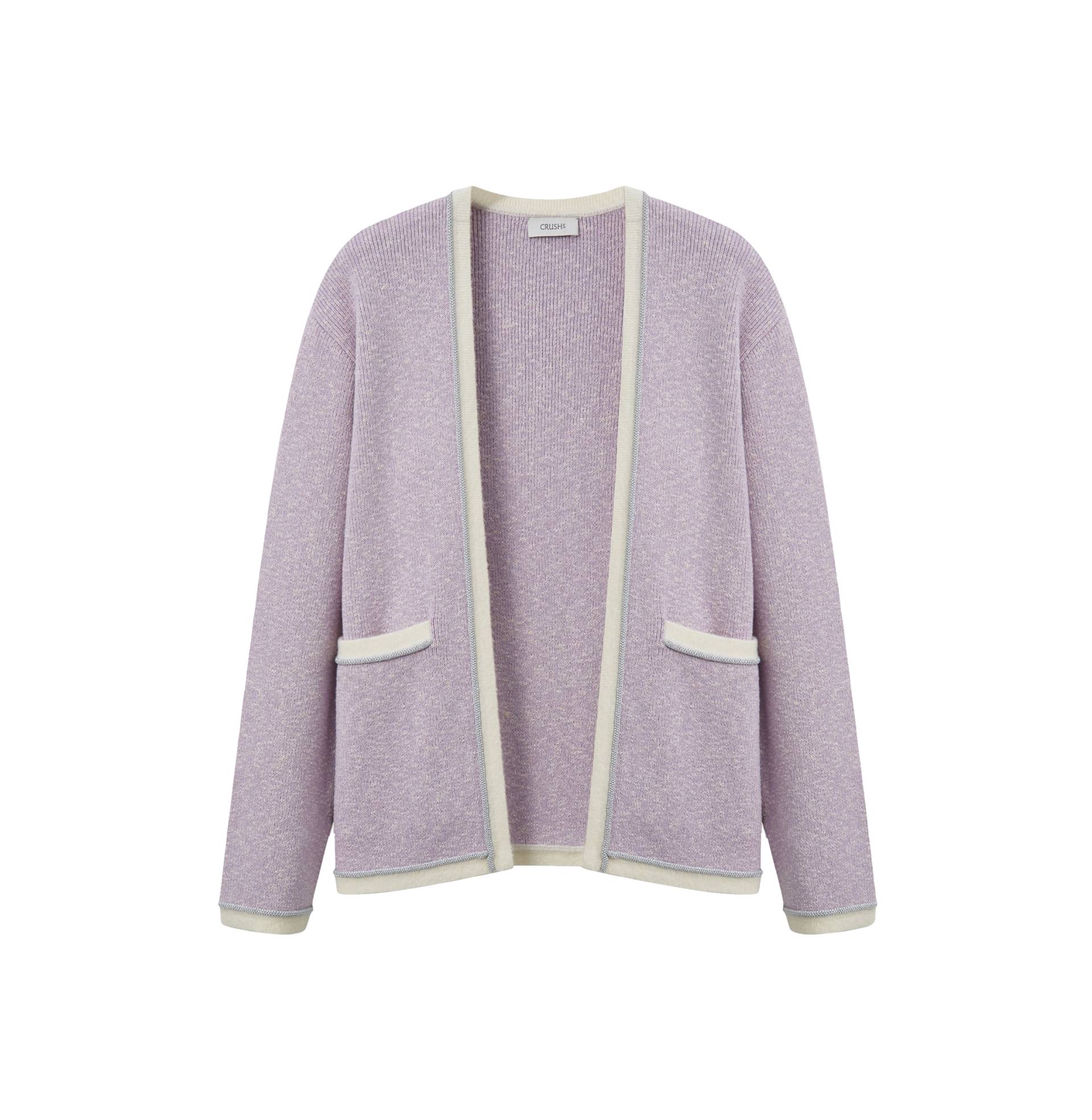 METAL-TRIMMED MELANGE CARDIGAN - Purple - XS - CRUSH Collection - Cardigans von CRUSH Collection
