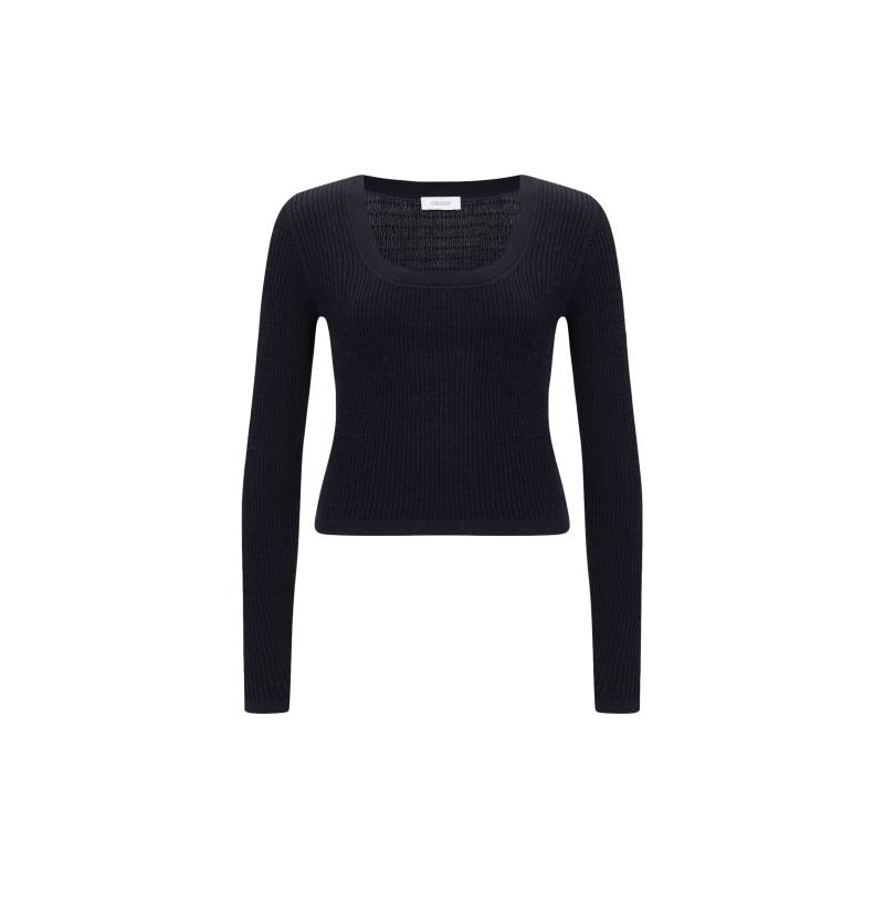 CRUSH Collection | SILK CASHMERE CABLE-KNIT U-NECK SWEATER | Women's Tops von CRUSH Collection