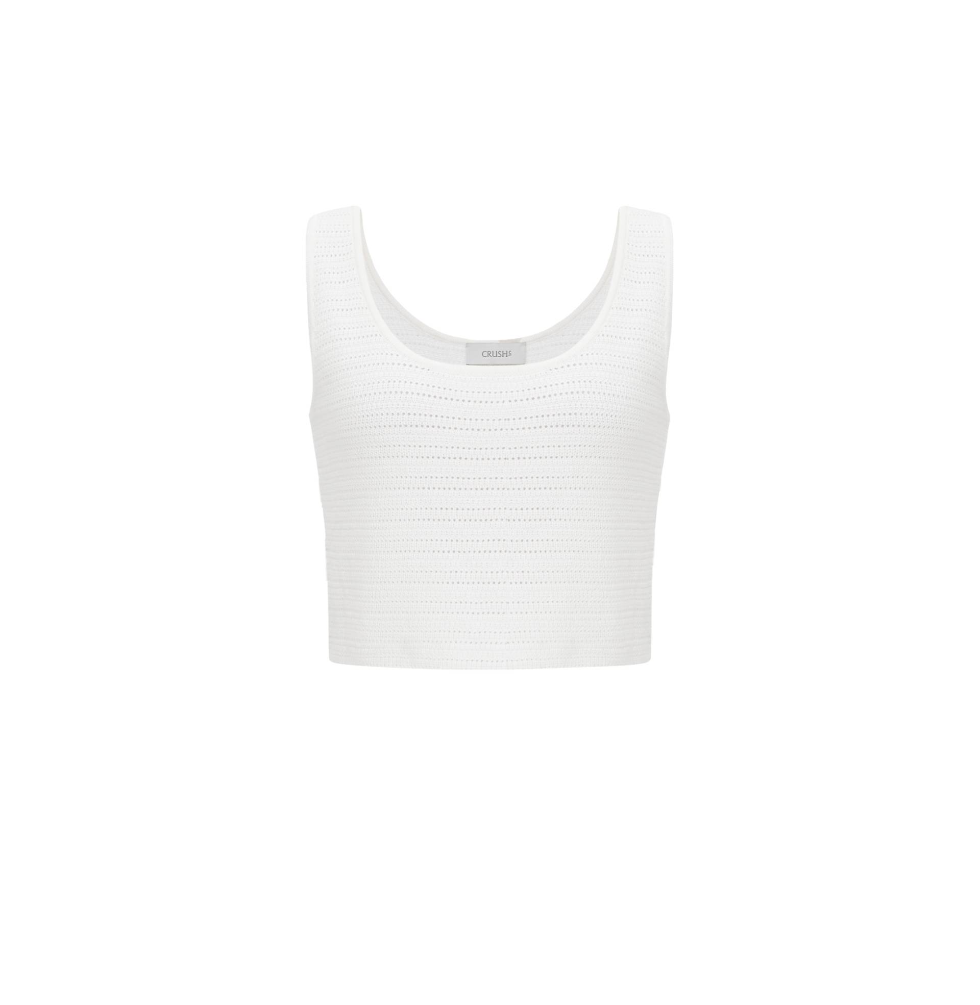 SILK WOOL BLEND POINTELLE-KNIT TANK TOP - Blue - XS - CRUSH Collection - Tops SILK WOOL BLEND POINTELLE-KNIT TANK TOP - Blue - XS - CRUSH Collection - Tops von CRUSH Collection