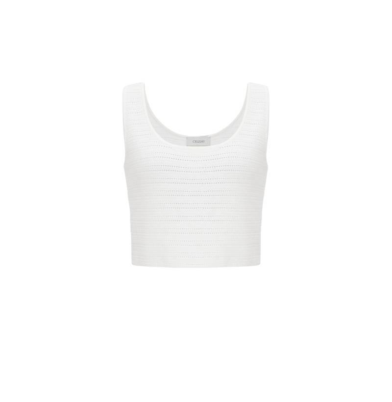CRUSH Collection | SILK WOOL BLEND POINTELLE-KNIT TANK TOP | Women's Tops von CRUSH Collection