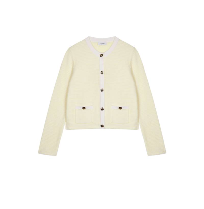 CRUSH Collection | WOOL STRIPED CREWNECK CARDIGAN | Women's Cardigans von CRUSH Collection