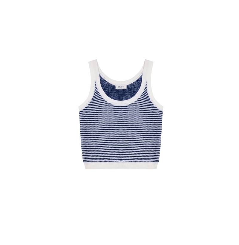CRUSH Collection | WOOL STRIPED U-NECK TANK TOP | Women's Knitwear von CRUSH Collection