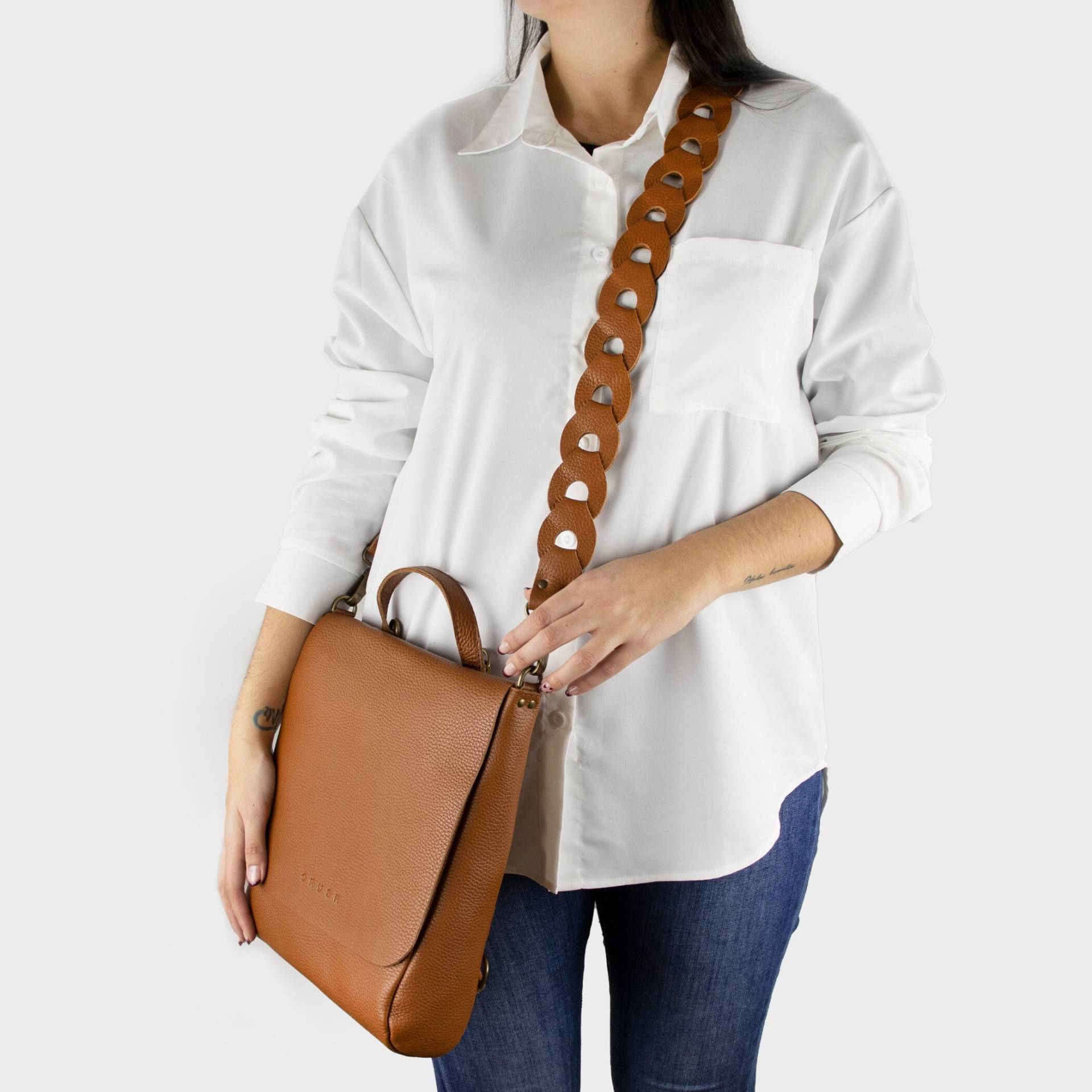 Austauschbarer Leder-Glieder-Taschenriemen Anpassbares Mehrfarbiges Design von CRUSHLEATHERGOODS