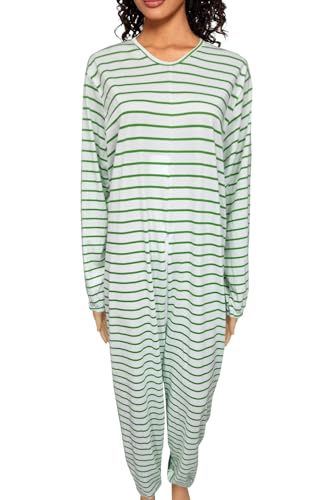 CRAVANA CRV Schlafanzug für Senioren Herren Damen Sommer 100% frische Baumwolle, Sanitäroverall Made in Italy, Gesundheitspyjamas, 24Damen07, L von CRV PAJAMAS AND SOCKS CRAVANA