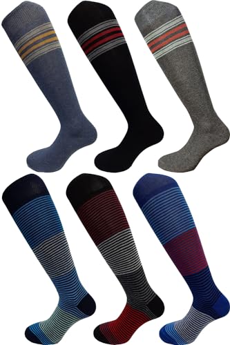 CRV PAJAMAS AND SOCKS CRAVANA Kurze und lange Herrensocken aus warmer Baumwolle, gemustert, gestreift, perfekt für die kalte Jahreszeit, hohe italienische Mode, hergestellt in Italien, 8102.2, 42-44 von CRV PAJAMAS AND SOCKS CRAVANA