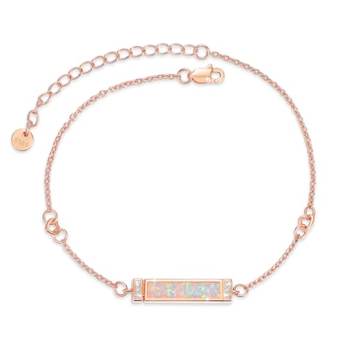 CRWENG Opal Armband 925 Sterling Silber Zirkon Eleganter Und Einfacher Damenschmuck Geeignet Zum Verschenken von CRWENG