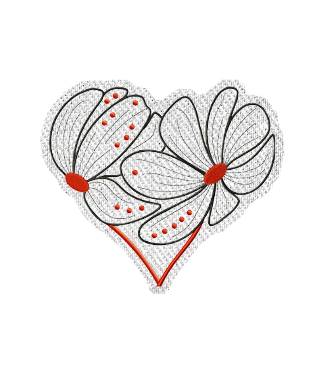 Herz Förmige Blumen Bügelbilder/Aufnäher Bestickte Patches - Valentinstag Stickerei Frauen Applikation Verdienst Anstecker Für Bekleidung Jacke von CRWPatches