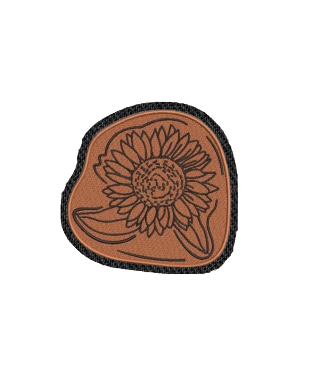 Leder Style Sonnenblumen Aufnäher/Bestickte Patches - Garden Flower Embroidery Damen Applikation Verdienst Anstecker Für Bekleidung Jacke von CRWPatches