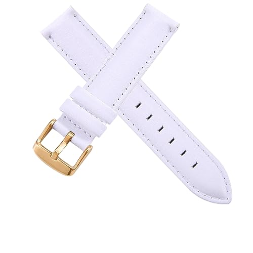 CRYSEU Uhrenarmbänder, Herren- und Damen-Lederarmband 13 mm 14 mm 16 mm 17 mm 18 mm 19 mm 20 mm(White-gold buckle.,14mm) von CRYSEU