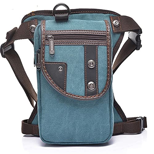 Motorrad-Beintasche, Drop Leg Bag Fashion wasserdichte Canvas Hüfttasche Casual Travel Herren Tasche Hüfttasche 5 Farbe(Light Blue) von CRYSEU