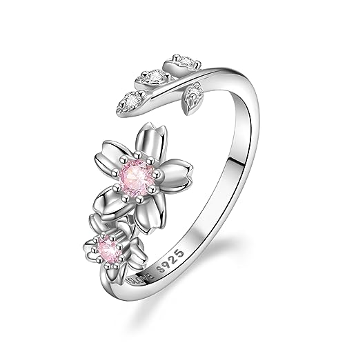 CRYSLOVE Geburt Monat Blumen Ringe für Damen Frauen 925 Sterling Silber Personalisierte Blatt Birthstone Einstellbare Offene Ring Geburtstag Schmuck Geschenke für Freundin Frau Mutter CRYSLOVE Geburt Monat Blumen Ringe für Damen Frauen 925 Sterling Silber Personalisierte Blatt Birthstone Einstellbare Offene Ring Geburtstag Schmuck Geschenke für Freundin Frau Mutter von CRYSLOVE