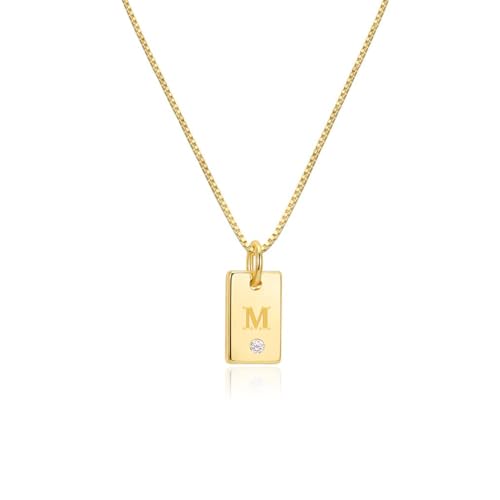 CRYSLOVE Gold Initial Halsketten für Frauen Mädchen 925 Sterling Silber 14K Gold A-Z Anhänger Kette Trendy Personalisierte Name Halskette Muttertag Schmuck Geschenke für sie von CRYSLOVE
