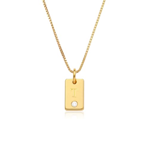 CRYSLOVE Gold Initial Halsketten für Frauen Mädchen 925 Sterling Silber 14K Gold A-Z Anhänger Kette Trendy Personalisierte Name Halskette Muttertag Schmuck Geschenke für sie von CRYSLOVE