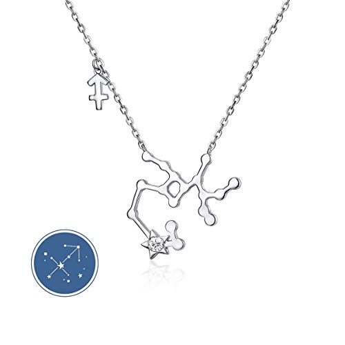 CRYSLOVE Halskette Sternzeichen Cubic Zirconia Sternbilder 12 Horoskop Astrologie Anhänger Kette Klar Schmuck für Damen Mädschen von CRYSLOVE
