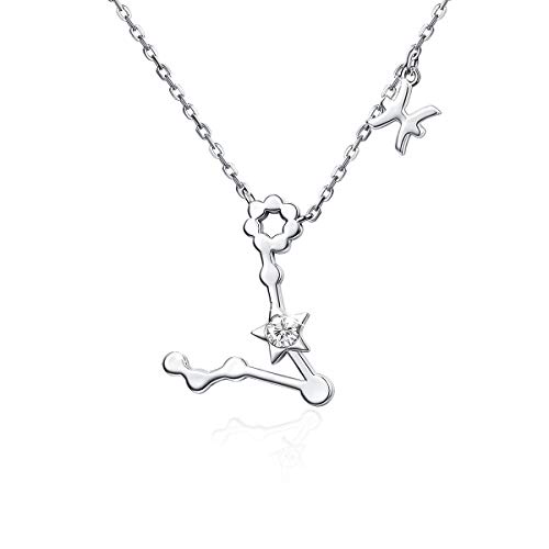 CRYSLOVE Halskette Sternzeichen Cubic Zirconia Sternbilder 12 Horoskop Astrologie Anhänger Kette Klar Schmuck für Damen Mädschen von CRYSLOVE