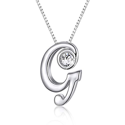 CRYSLOVE Initialen Kette Halskette Initiale Alphabet A-Z Kristall Buchstaben Anhänger Halskette,Schmuck Damen, kette mit Name von CRYSLOVE