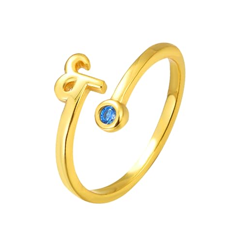 CRYSLOVE Sternzeichen Zehenringe für Damen 14K Goldgefüllt 12 Konstellation Sternzeichen Zirkonia Verstellbarer Offene Fingerring Toe Ring,Strand Sommer Fuß Schmuck (Schaf) von CRYSLOVE