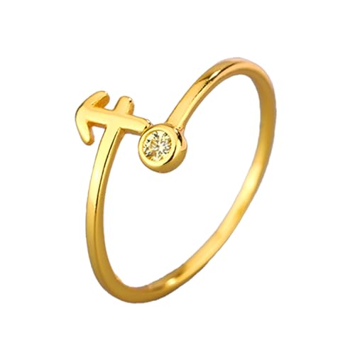 CRYSLOVE Sternzeichen Zehenringe für Damen 14K Goldgefüllt 12 Konstellation Sternzeichen Zirkonia Verstellbarer Offene Fingerring Toe Ring,Strand Sommer Fuß Schmuck (Schützen) von CRYSLOVE