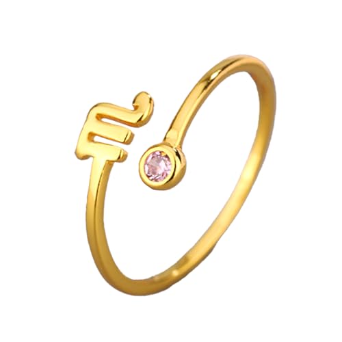 CRYSLOVE Sternzeichen Zehenringe für Damen 14K Goldgefüllt 12 Konstellation Sternzeichen Zirkonia Verstellbarer Offene Fingerring Toe Ring,Strand Sommer Fuß Schmuck (Skorpion) von CRYSLOVE