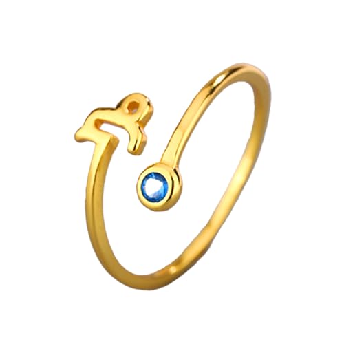 CRYSLOVE Sternzeichen Zehenringe für Damen 14K Goldgefüllt 12 Konstellation Sternzeichen Zirkonia Verstellbarer Offene Fingerring Toe Ring,Strand Sommer Fuß Schmuck (Steinbock) von CRYSLOVE
