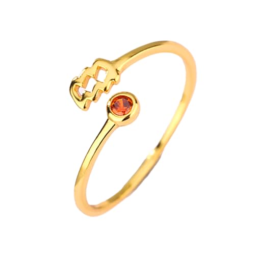 CRYSLOVE Sternzeichen Zehenringe für Damen 14K Goldgefüllt 12 Konstellation Sternzeichen Zirkonia Verstellbarer Offene Fingerring Toe Ring,Strand Sommer Fuß Schmuck (Wassermann) von CRYSLOVE