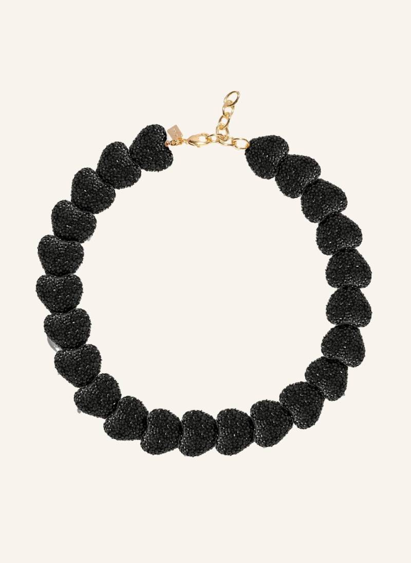Crystal Haze Halsketten Jelly Heart Necklace Midnight By Glambou gold von CRYSTAL HAZE