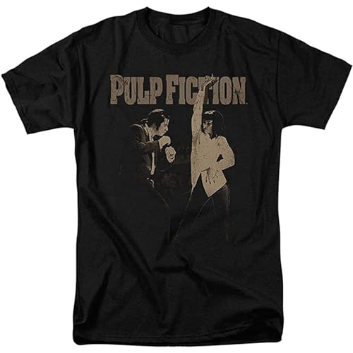 CRYSTAL&CLEAR Pulp Fiction Movie Uma Thurman John Travolta Men's Graphic T Shirt Black L von CRYSTAL&CLEAR