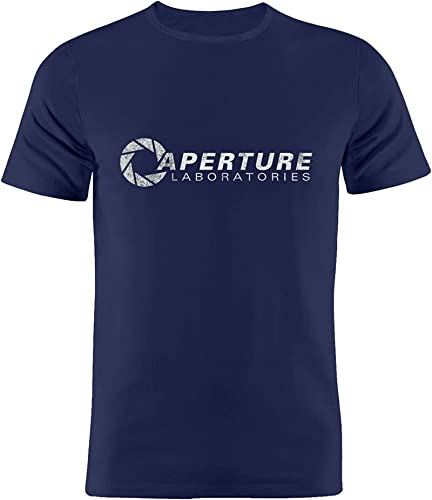 Vintage Aperture Laboratories Science Logo Labs Game Portal T-Shirt Navy Blue M von CRYSTAL&CLEAR