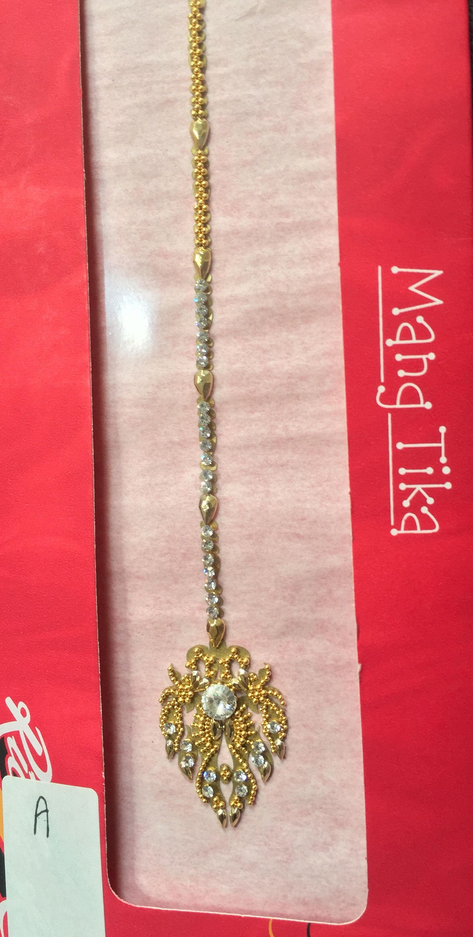 Bollywood Braut Mang Tikka, Prinzessin Körper/Gesicht Dekor Gold Mit Swarovski Stein, Selbstklebende Wiederverwendbare Berühmtheit von CRYSTALBODYART