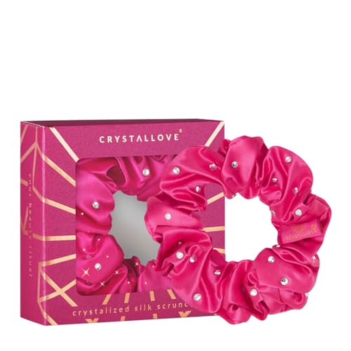 Crystallove Seide Haargummi - Scrunchie mit Kristallen - Rosa - Premium - Haarschmuck für Damen, Mädchen - Elastisch Zubehör - Weich - Pferdeschwanzhalter für den Täglichen Gebrauch Crystallove Seide Haargummi - Scrunchie mit Kristallen - Rosa - Premium - Haarschmuck für Damen, Mädchen - Elastisch Zubehör - Weich - Pferdeschwanzhalter für den Täglichen Gebrauch von CRYSTALLOVE