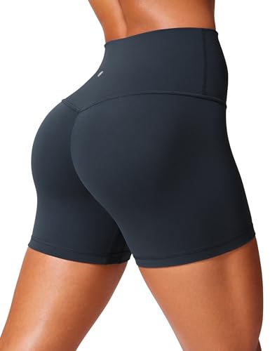 CRZ YOGA Butterlift Damen Butt Scrunch Sportshorts Push Up Kurze Laufshorts Radlerhose High Waist Gym Fitness Shorts - 10cm Echte Marine 34 von CRZ YOGA