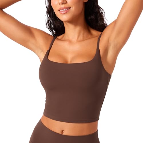 CRZ YOGA Butterlift Damen Gepolstert Longline Sport BH Ohne Bügel Verstellbare Träger Workout Top U Back Yoga Bra Kaffeebraun 38 CRZ YOGA Butterlift Damen Gepolstert Longline Sport BH Ohne Bügel Verstellbare Träger Workout Top U Back Yoga Bra Kaffeebraun 38 von CRZ YOGA