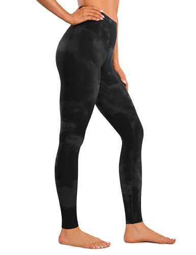 CRZ YOGA Butterluxe Damen Extra-Lang Sport Leggings - 78cm High Waist Blickdicht Sporthose Yoga Hosen Buttery Soft Gym Laufhose Schwarze Tie-Dye-Blumen 42 von CRZ YOGA