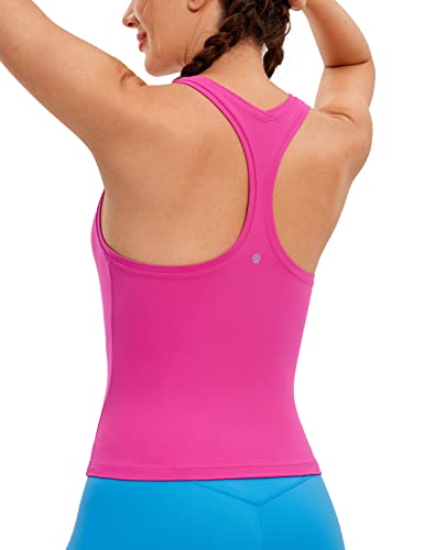 CRZ YOGA Butterluxe Damen Gym Ärmelloses Shirt Sommer Yoga Tank Top Racerback Lang Sport Tops Fitness Blickdichte Oberteile Hibiskus-Purpur 42 von CRZ YOGA