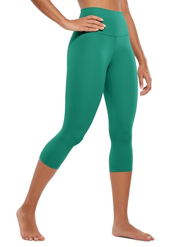 CRZ YOGA Butterluxe Damen High Waist 3/4 Leggings Capri Blickdicht Sport Yoga Fitness Sommer Sporthose - 48cm Cascadia Grün 44 von CRZ YOGA