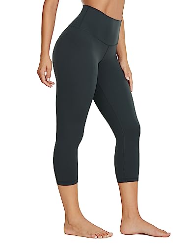 CRZ YOGA Butterluxe Damen High Waist 3/4 Leggings Capri Blickdicht Sport Yoga Fitness Sommer Sporthose - 53cm Melanit 42 von CRZ YOGA