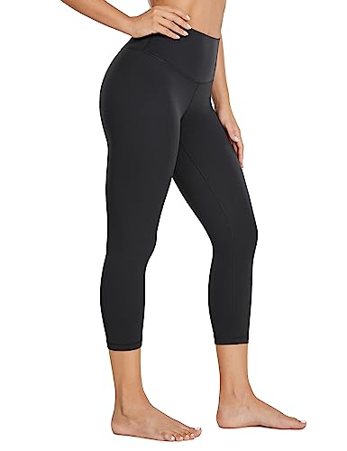 CRZ YOGA Butterluxe Damen High Waist 3/4 Leggings Capri Blickdicht Sport Yoga Fitness Sommer Sporthose - 53cm Schwarz 34 von CRZ YOGA