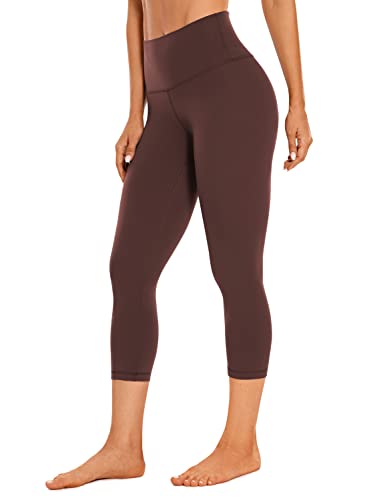 CRZ YOGA Butterluxe Damen High Waist 3/4 Leggings Capri Blickdicht Sport Yoga Fitness Sommer Sporthose - 53cm Taupe 34 von CRZ YOGA