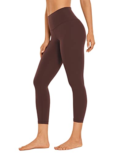 CRZ YOGA Butterluxe Damen High Waist 3/4 Leggings Capri Blickdicht Sport Yoga Fitness Sommer Sporthose - 58cm Taupe 42 von CRZ YOGA