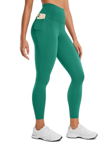 CRZ YOGA Butterluxe Damen High Waist Sport Leggings Blickdicht Soft Yoga Hosen Gym Workout Leggins mit Tasche - 64cm Cascadia Grün 38 von CRZ YOGA