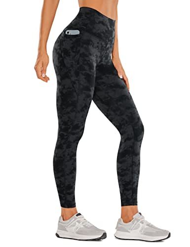 CRZ YOGA Butterluxe Damen High Waist Sport Leggings Blickdicht Soft Yoga Hosen Gym Workout Leggins mit Tasche - 64cm Der Rauchtintennebel 40 von CRZ YOGA